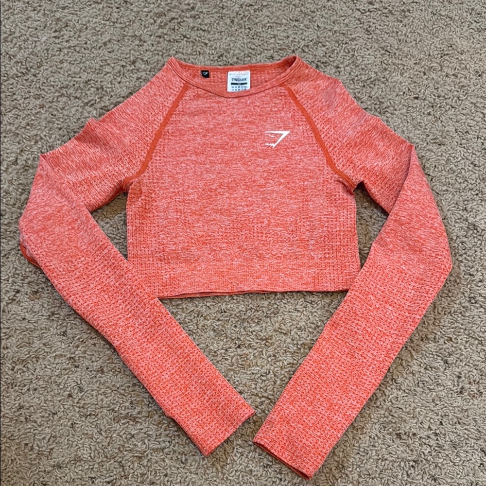 Gymshark Coral Crop Top Long Sleeve